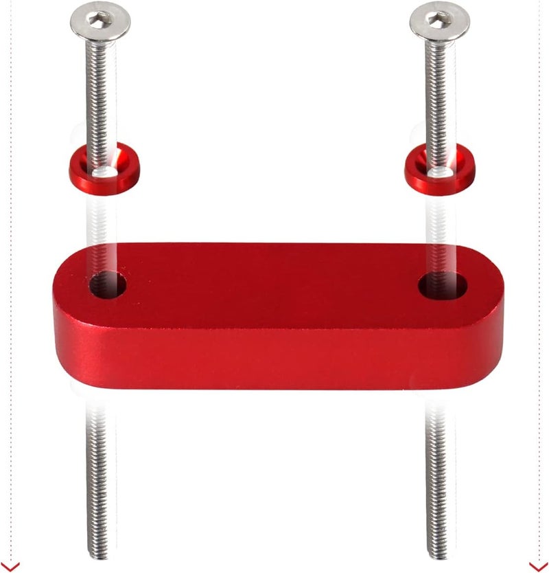 YESHMA Front Hood Vent Space Riser Spacer Modification Kit, Hood Riser Compatible with Honda Civic Acura Integra, Aluminum Alloy Car Hood Vent Spacer Riser for CRX Del Sol (Red) - Image 2